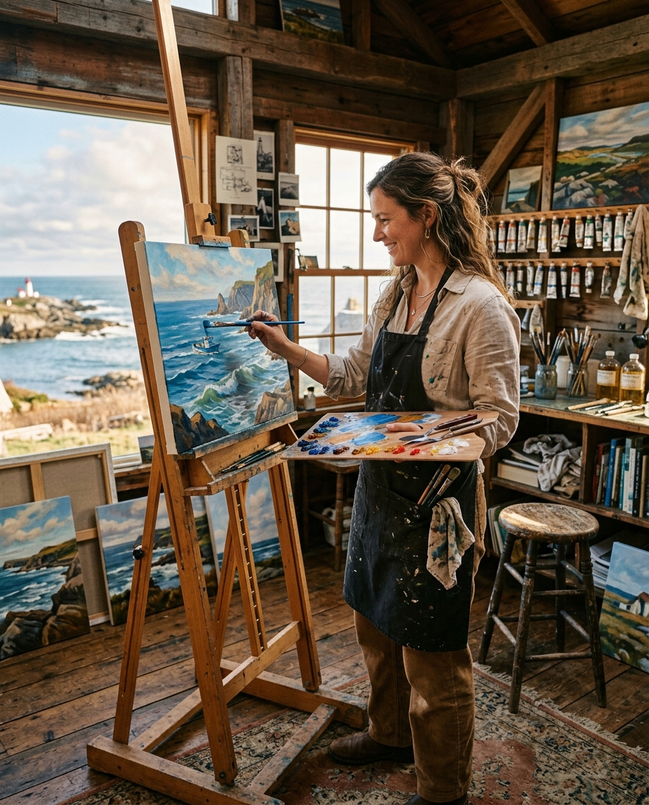 Michelle MacKinnon in her studio